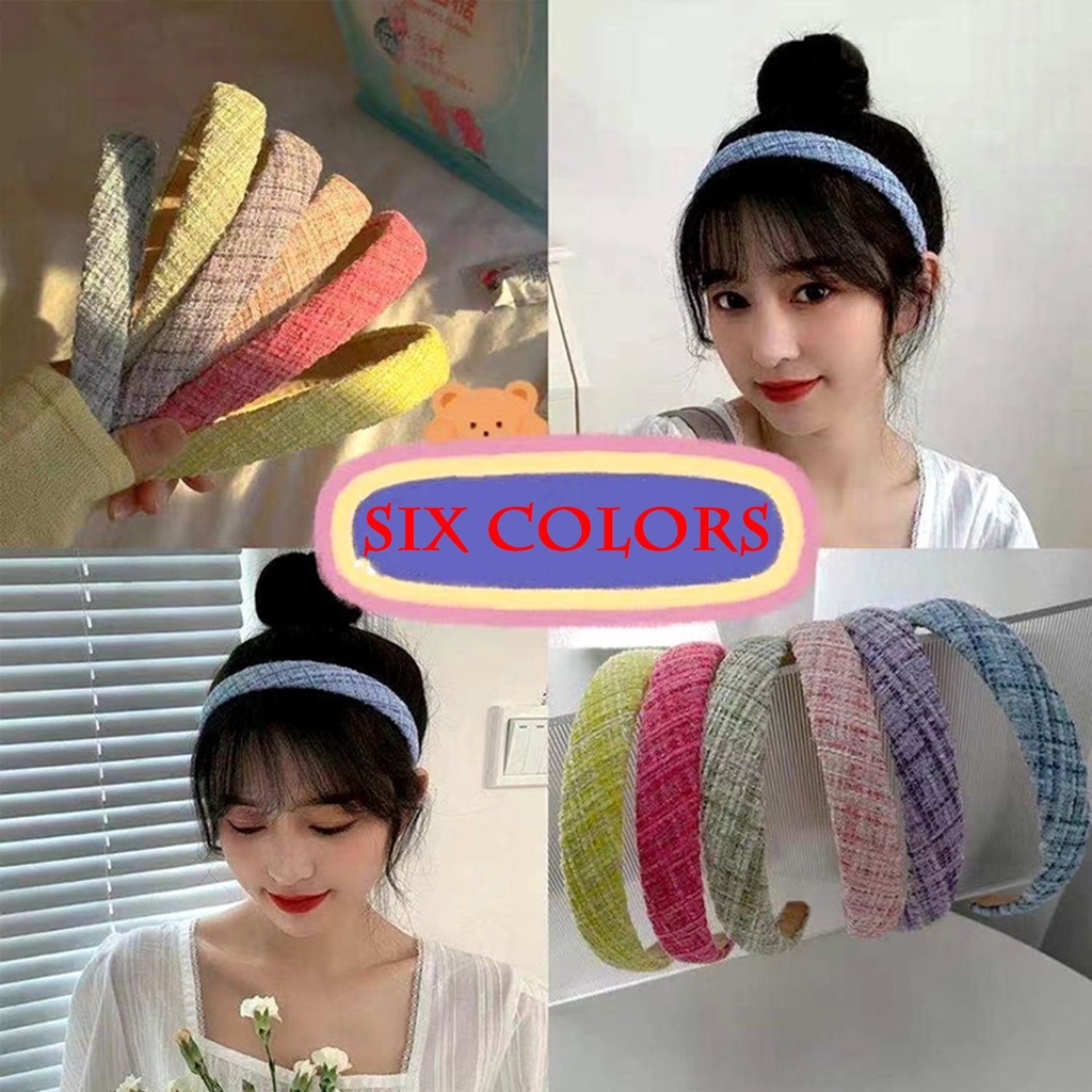 Băng Đô Cài Tóc Họa Tiết Sọc Caro Nhiều Màu Sắc Phong Cách Cổ Điển Thời Trang Cho Nữ