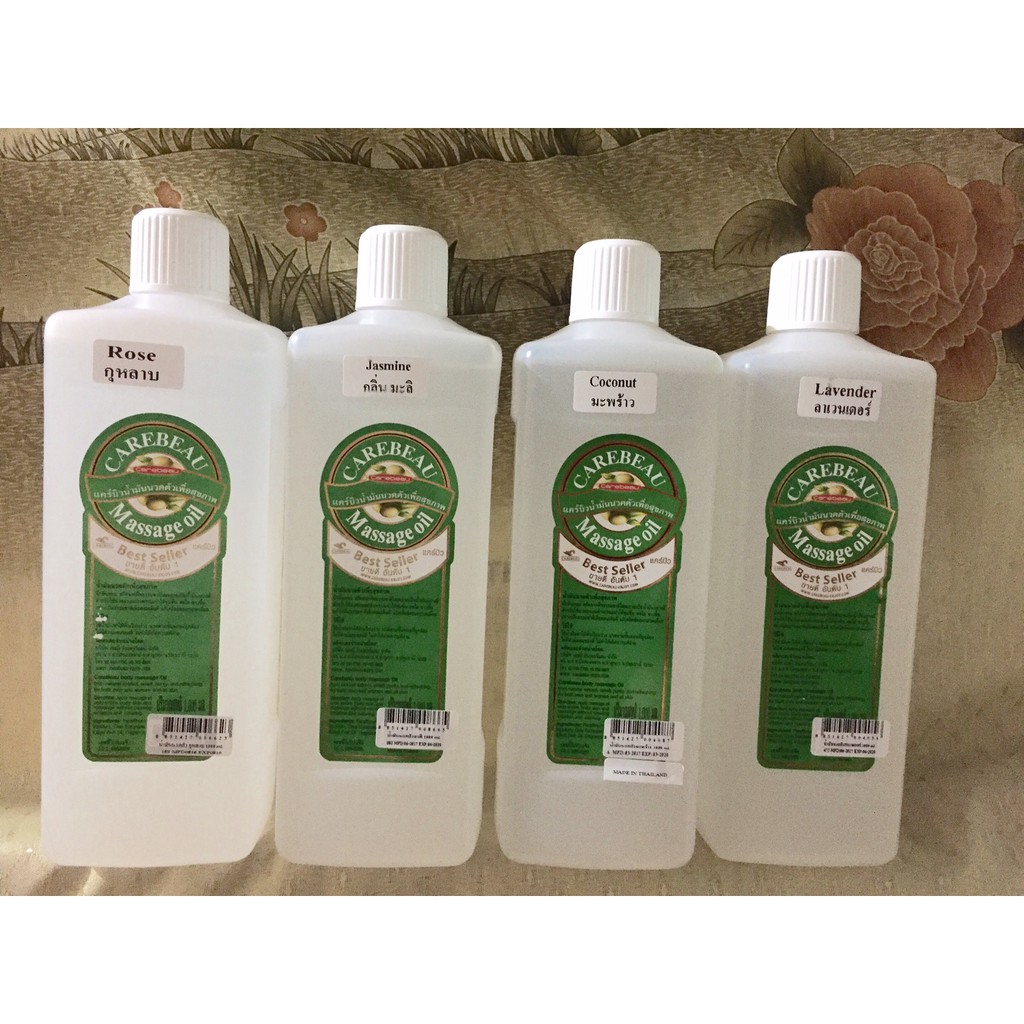 Dầu massage tinh dầu hoa hồng/dừa/hoa nhài/oải hương Carebeau Thái Lan chai 450ml và 1000ml