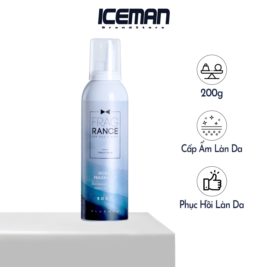 Bọt Dưỡng Da Toàn Thân Nam &amp; Nữ BLUEMAN LOTION BODY Chống Lão Hóa 200g ZL83