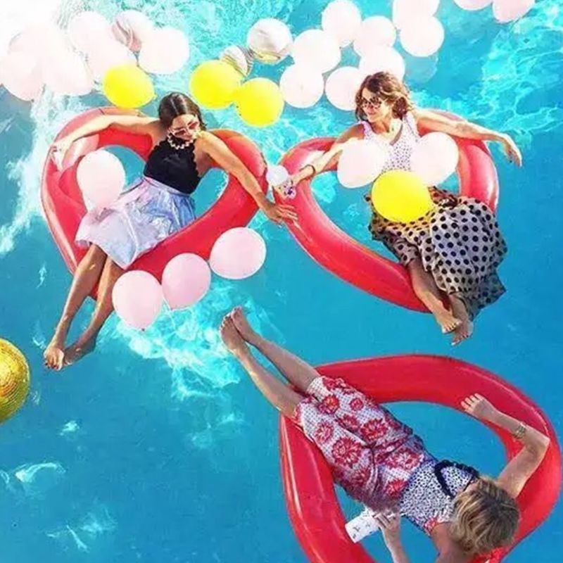 Phao Bơi Bơm Hơi Hình Tròn Bằng PVC Hình Trái Tim Dành Cho Bể bơi Se