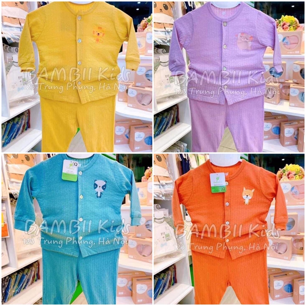 Bộ dài tay sơ sinh cài giữa chất thông hơi Lullaby cho bé NH25-19