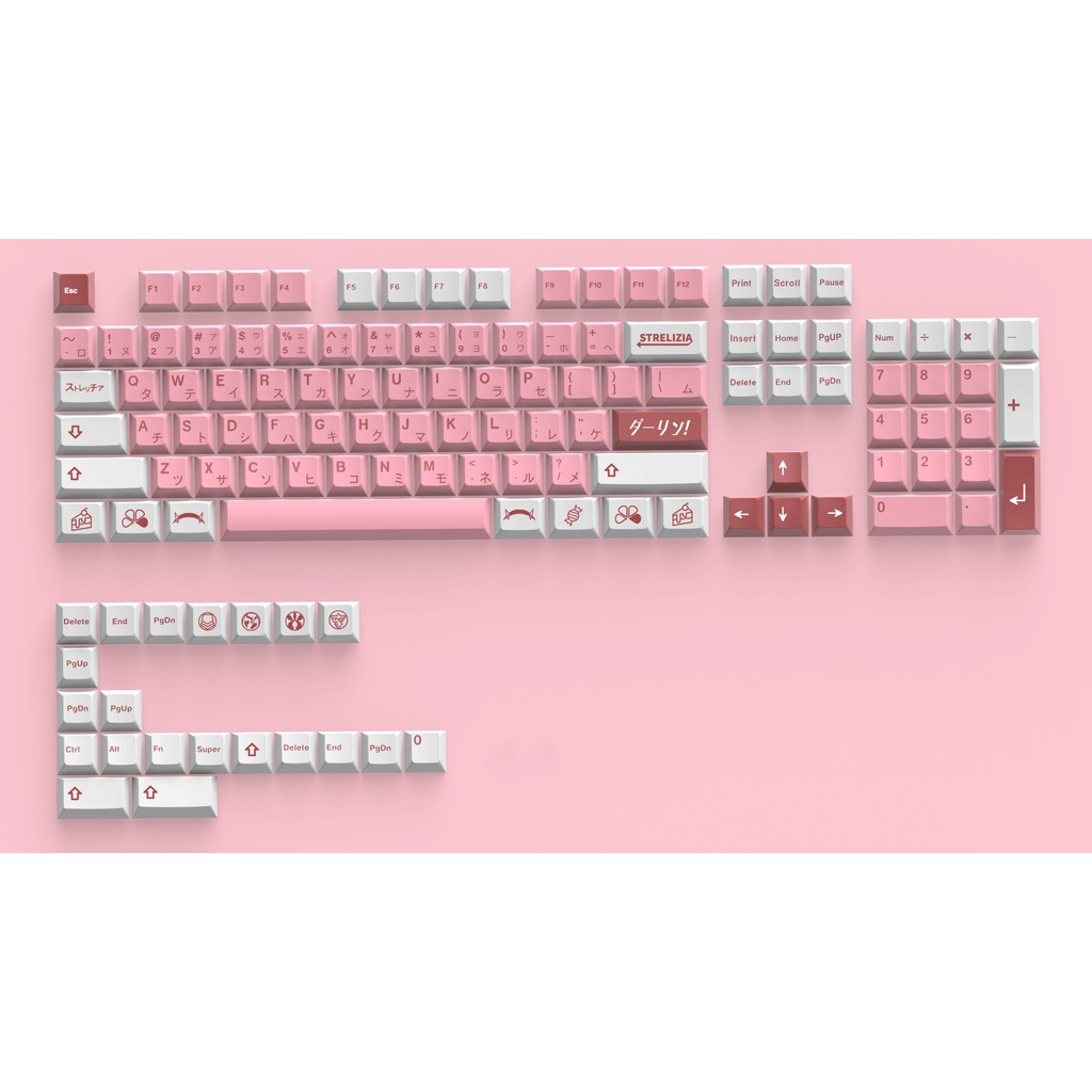 Bộ 125 Phím PBT Iceberg Kiểu Nhật Bản Cho Bàn Phím Cơ Cherry MX