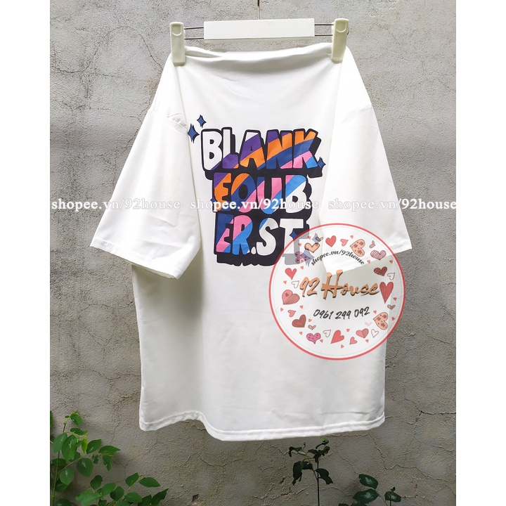 Áo phông rộng UNISEX chữ cầu vồng Freesize phom rộng tay lỡ 92HOUSE