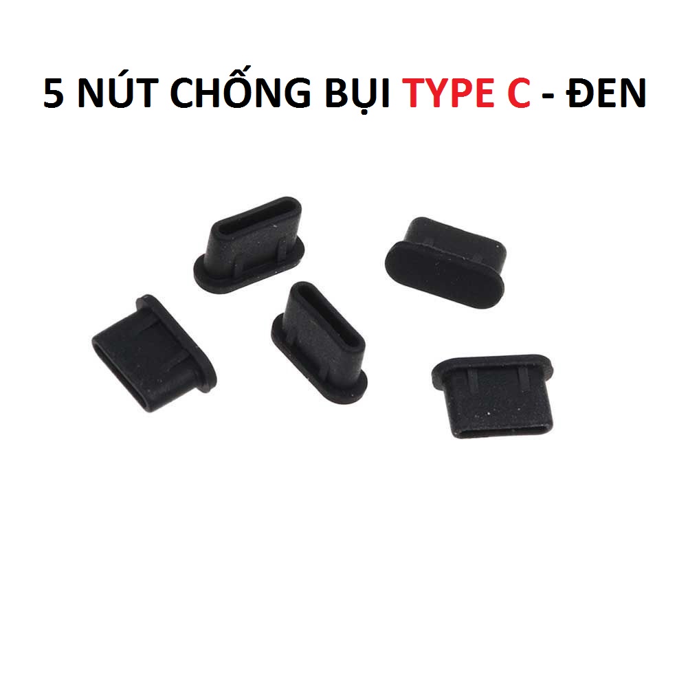 Set 5 Nút Silicone Chống Bụi Cổng Sạc Type-C - combo 5 cái nút bịt cổng sạc usb Type C Chống Bụi cao cấp