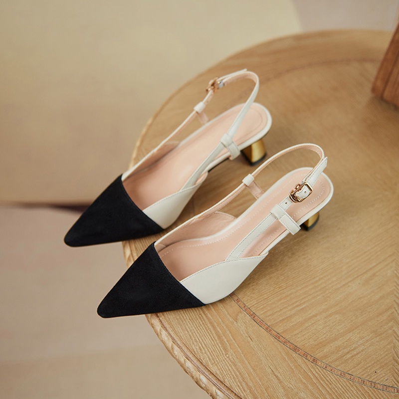 Giày cao gót IELGY mũi nhọn phối màu không gian phong cách retro niche cho nữ