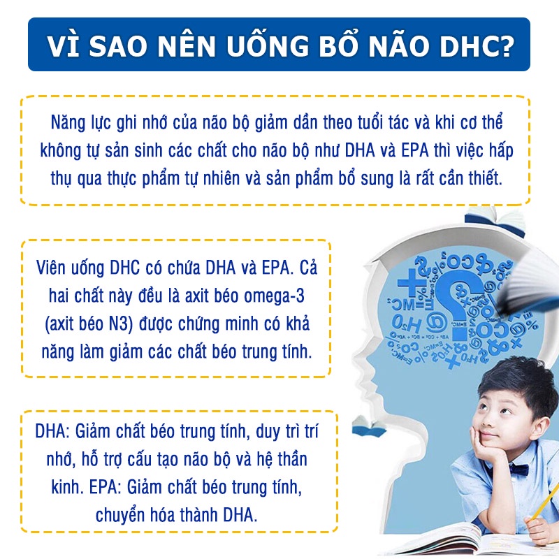 Viên uống bổ não Nhật Bản DHC bổ sung DHA tăng cường trí nhớ Gói 15 ngày/ 30 ngày - Chính Hãng - GoF Store