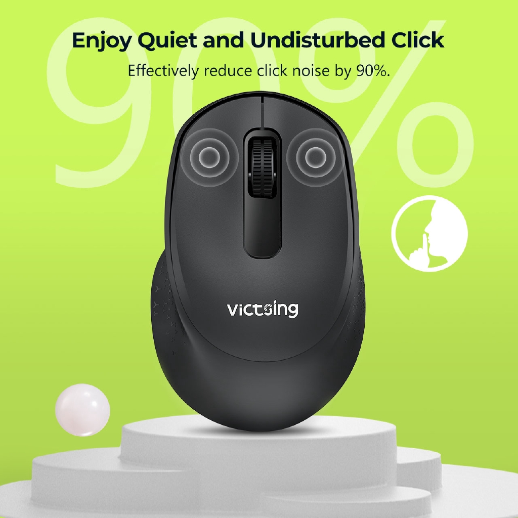 VictSing PC299 Mini Ergonomic Wireless Mouse 2.4G Quiet Silent Mouse