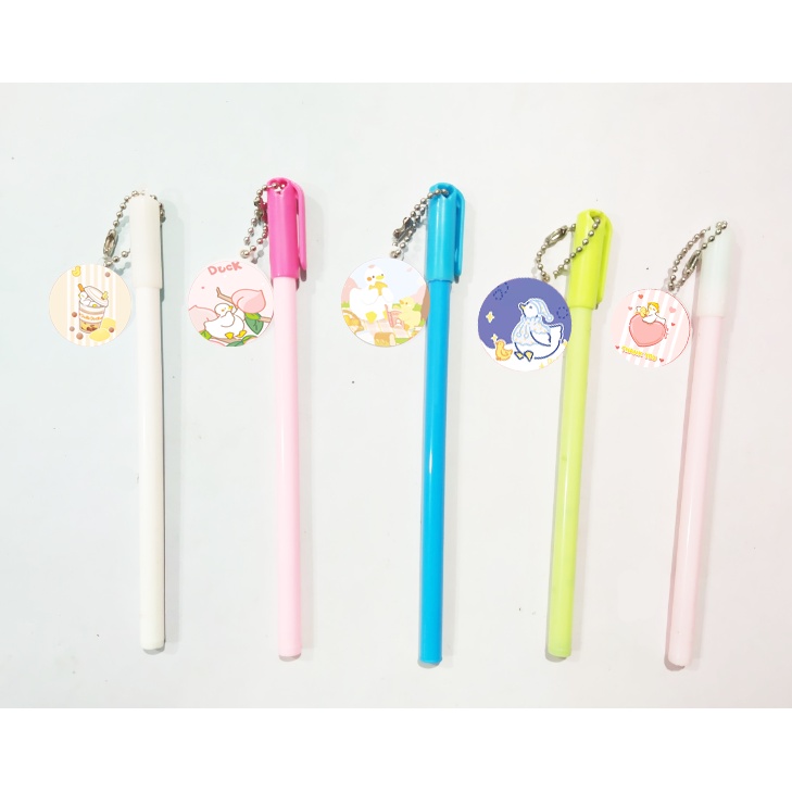 Bút dake duck kèm dây móc mica BMCI43 bút cute dễ thương hoạt hình