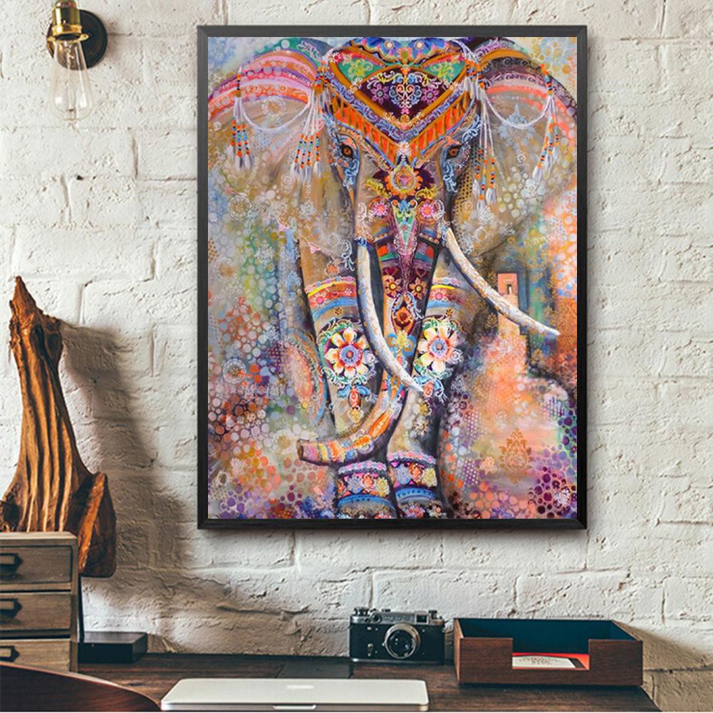 5D DIY Full Drill Diamond Painting Colorful Elephant Cross Stitch Mosaic Diydegss