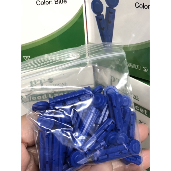 Kim lấy máu kim chích máu cho máy đo thừ đường huyết kim lấy máu dẹp 2 cạnh và kim chích máu tròn 4 cạnh