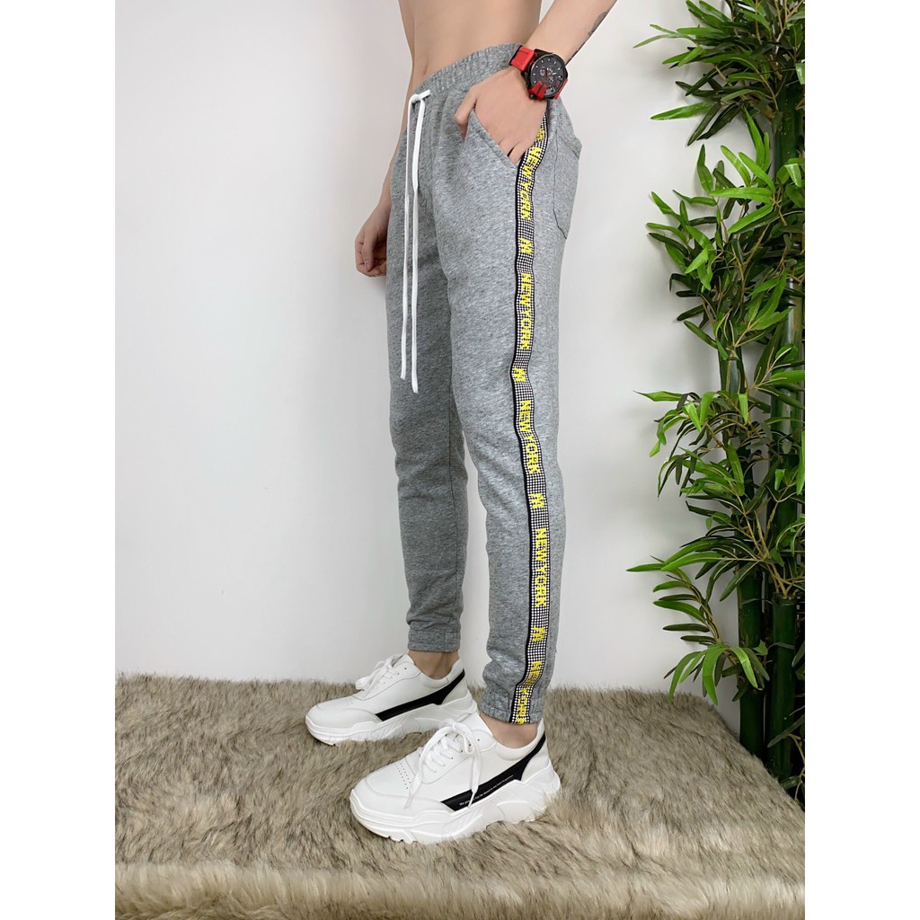 Quần thun Jogger phối sọc mới nam 3 màu Đen, Xám, Xanh lá, ống ôm chất vải cao cấp vải mềm mịn hợp dáng