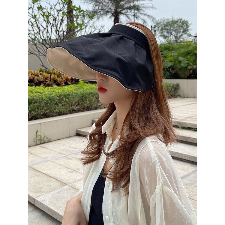 Mũ Vành Rộng Hở Đầu Chống Tia Uv Phong Cách Hàn Quốc Thời Trang Mùa Hè