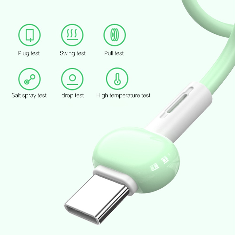 Dây Cáp Sạc Nhanh QC3.0 Type C Bằng Silicon Màu Macaron Dài 1M 3A Dành Cho Huawei Xiaomi