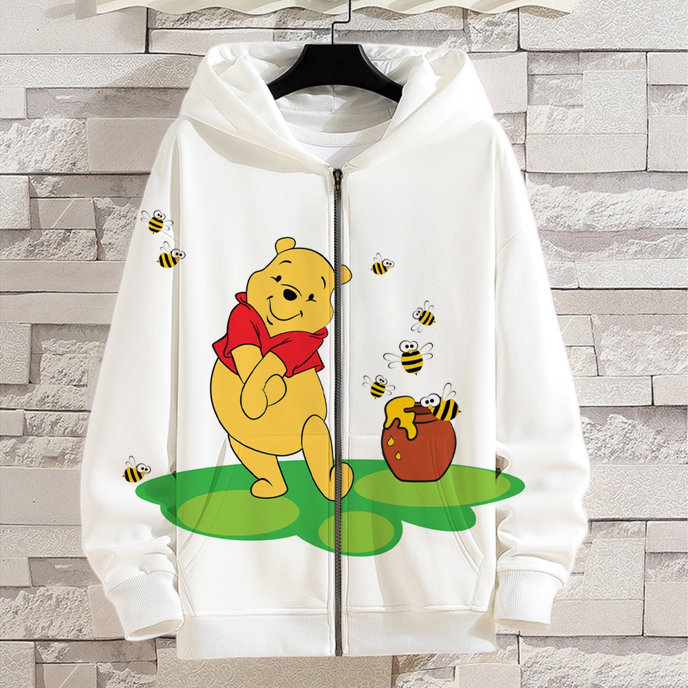 (MỚI) Áo khoác hoodie in hình gấu Pooh