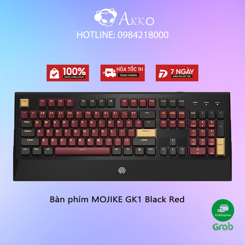 Bàn phím cơ Mojike GK1 Black Red (AKKO sw v2 / LED trắng)- Bảo Hành Chính Hãng 12 Tháng