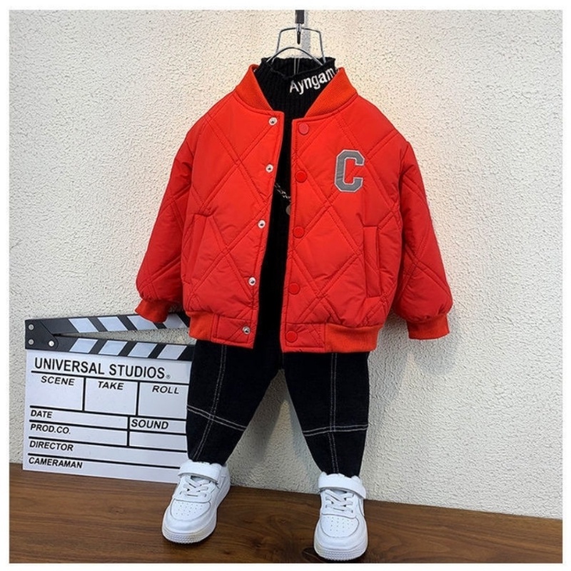 Áo Khoác Phao Phong Cách Hàn Quốc Cho Bé Trai bé gái,áo khoác màu đỏ