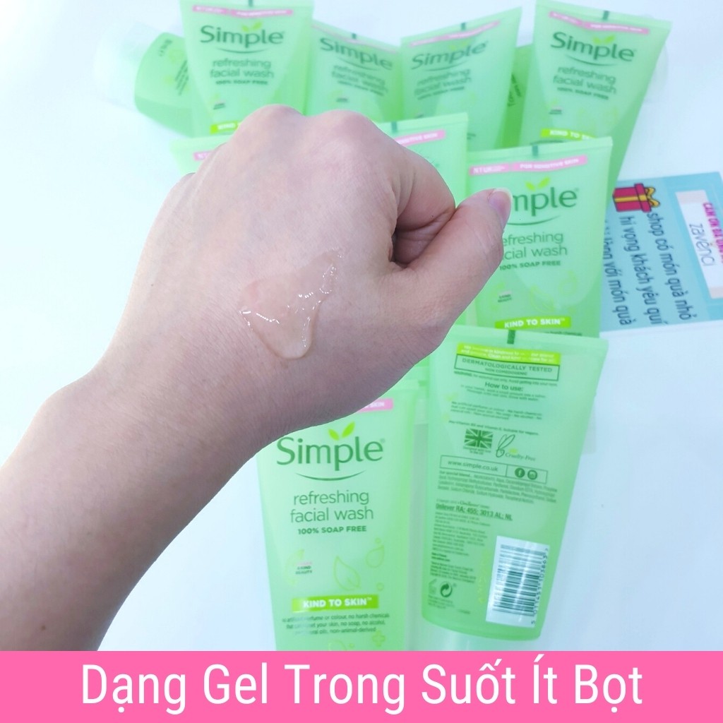 Sửa rửa mặt SIMPLE Refreshing Facial Wash Gel cho da nhạy cảm 150ml - ZAVENCI Official | BigBuy360 - bigbuy360.vn