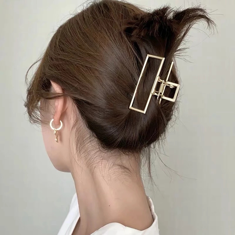 Kẹp tóc kim loại đơn giản phong cách Hàn Quốc cho nữ