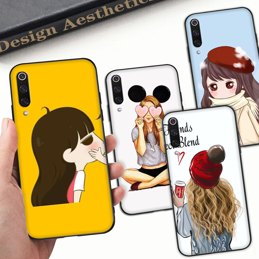 Ốp Điện Thoại Dẻo Viền Đen Họa Tiết Hoạt Hình Best Friends Dễ Thương Cho Moto G9 Power G 5g Plus E7 Play Yu20