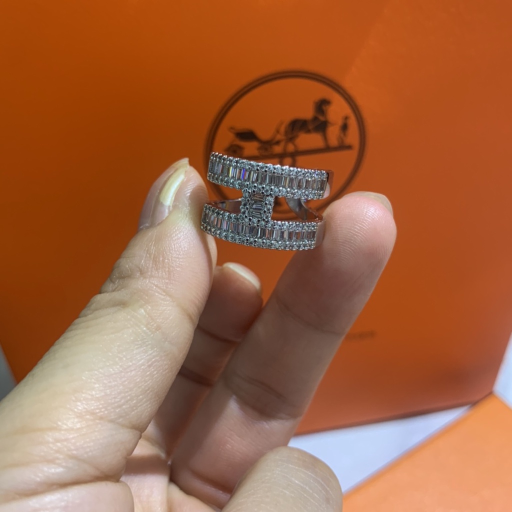 Nhẫn Hở Mạ BạC 925 HìNh MũI Heo ĐíNh Đá Xinh XắN
