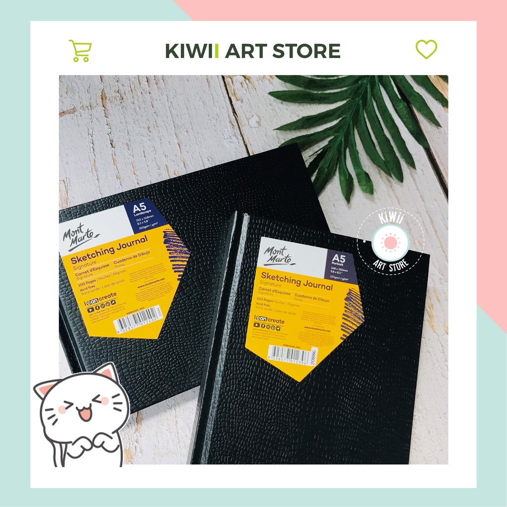 Sổ Black Sketchbook Mont Marte A5 150gsm , Sổ vẽ chì