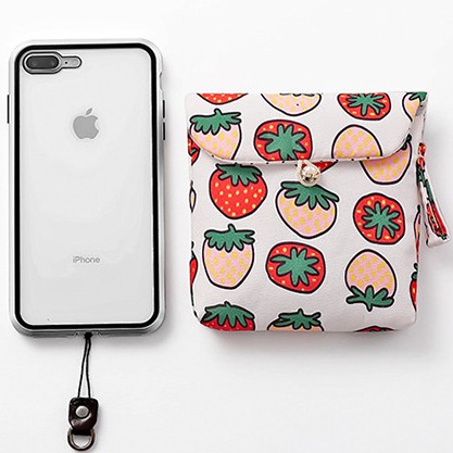 Túi nhỏ hình vuông bằng vải cotton họa tiết dễ thương đựng khăn ăn tiện lợi | BigBuy360 - bigbuy360.vn