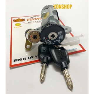 Bộ Ổ Khoá Xe Sirius Chìa 6 - 8 Cạnh Chống Trộm Cao Cấp Hiệu VƯƠNG NIỆM