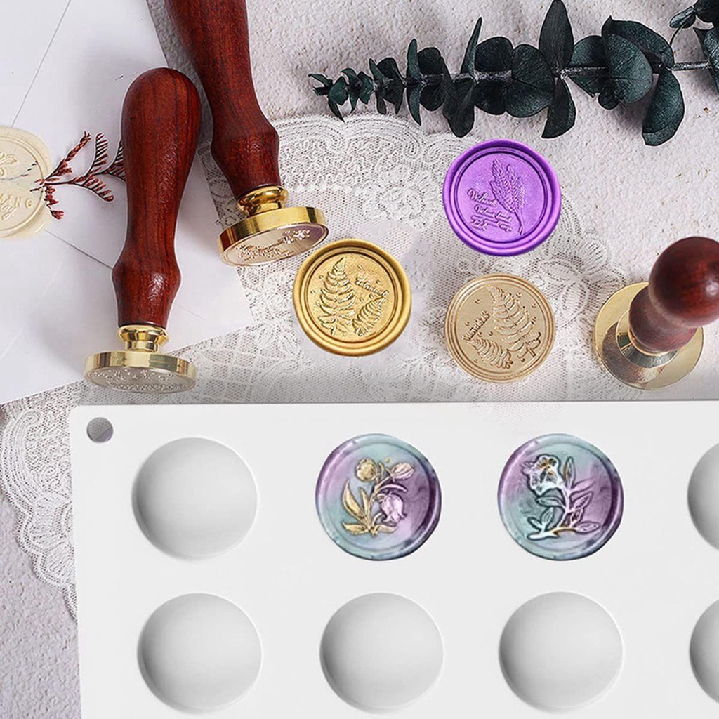 Set 3 Khuôn Silicone Làm Con Dấu Sáp 30 Ngăn