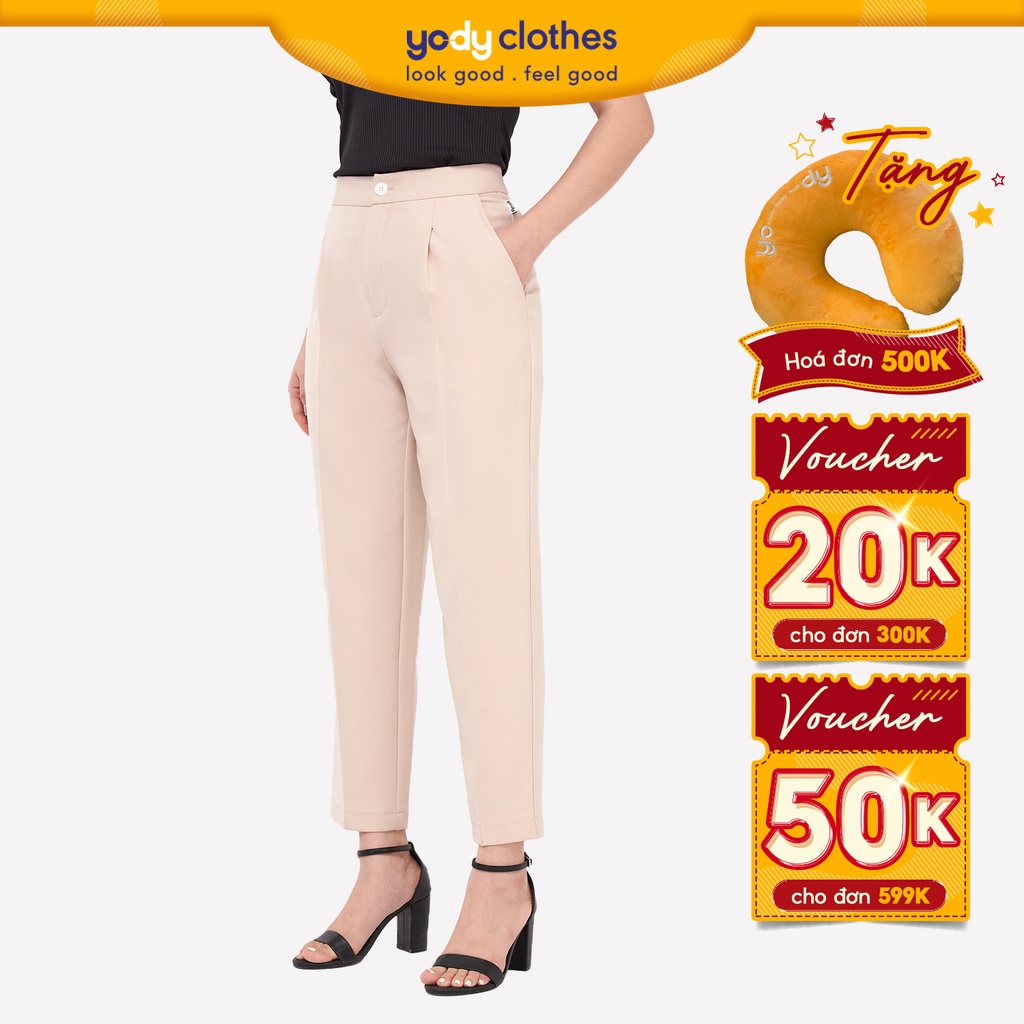 Quần tây nữ dáng baggy YODY công sở lưng cao phù hợp đi làm, đi chơi QAN4122
