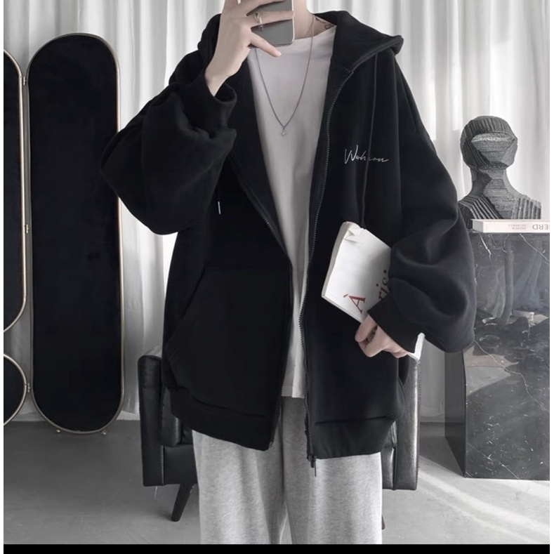 áo khoác dây kéo hình thiêu WASHON