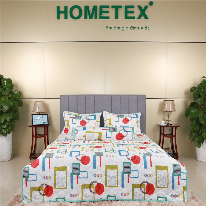 Bộ Drap gối cotton hoa Hometex