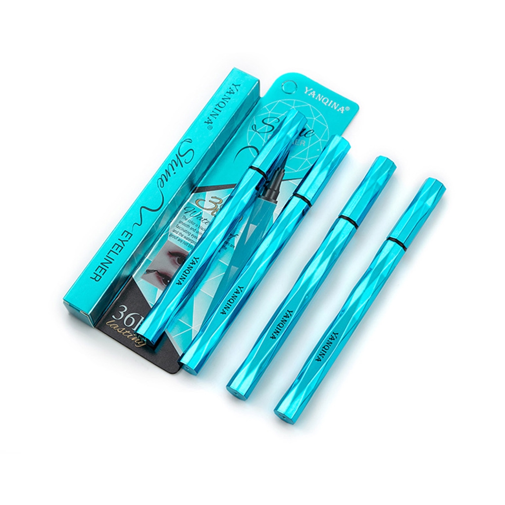 YANQINA Sky Blue Faceted Eyeliner Cool Black Quick-drying Non Staining Durable Waterproof Eyeliner