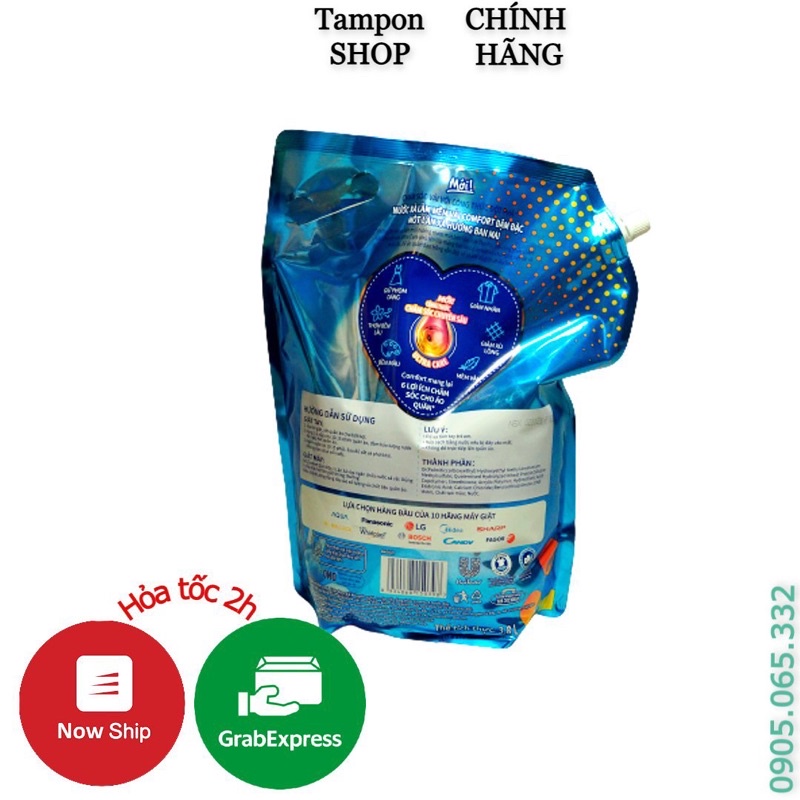 [Hỏa tốc] Nước xả Comfort Chăm sóc Chuyên sâu túi 3.8L Xanh lá hương tươi mát , xanh dương ban mai
