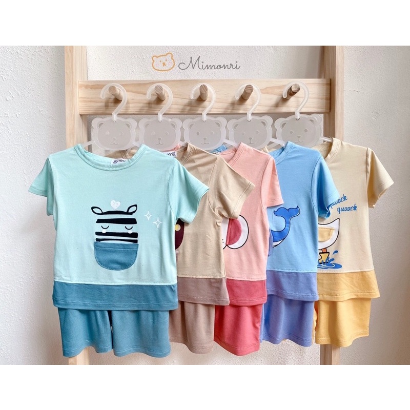 Bộ Cộc Tay Minmori Siêu Mát Cho Bé Chính Hãng