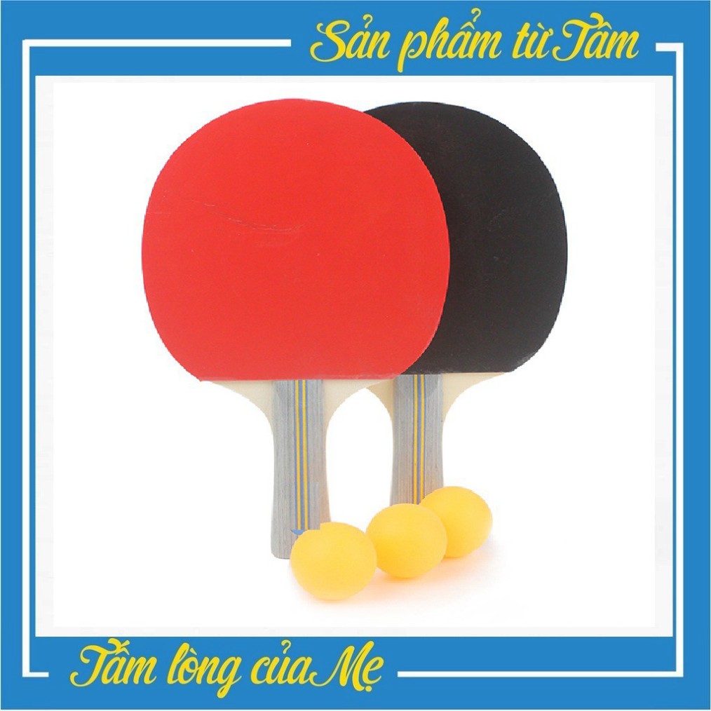 Bộ 2 Vợt Bóng Bàn Phản Xạ Cho Gia Đình Rèn Luyện Nâng Cao Sức Khỏe Dẻo Dai - Tặng 3 Bóng