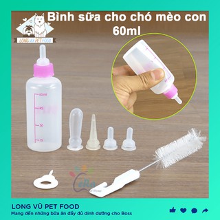 Bình sữa cho chó con mèo con bú 60ml bình sữa cho mèo con - Long Vũ Pet Food