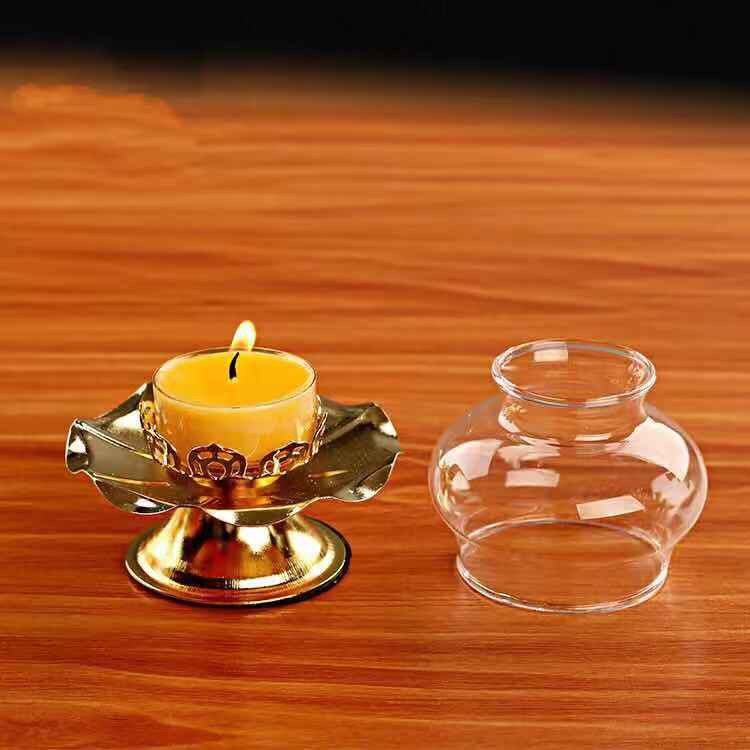 Đế nến hoa sen 1 ngọn hợp kim 1.5"