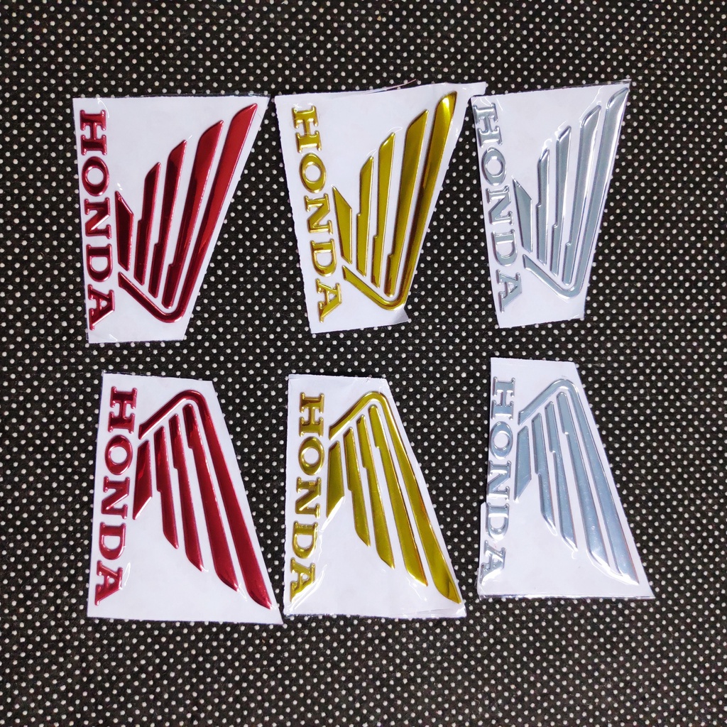 (TEM VISION) Bộ sưu tập tem chữ nỗi VISION và cặp cánh chim WINGS HONDA độ màu dán trang trí xe siêu chất