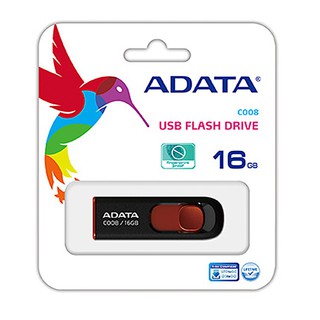 USB 2.0 16Gb ADATA C008 (Đen phối đỏ)