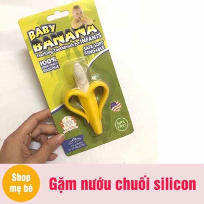 Gặm nướu cho bé hình quả chuối, chất liệu silicon an toàn