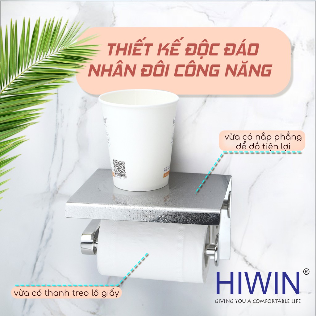 Lô giấy vệ sinh inox 304 đơn tích hợp giá để đồ thông minh Hiwin Y-5009