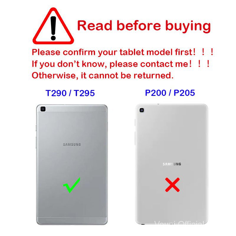 ANDROID Ốp Bao Da Máy Tính Bảng Siêu Mỏng Thời Trang Cho Samsung Galaxy Tab A 8.0 Sm-t290 T295 2019