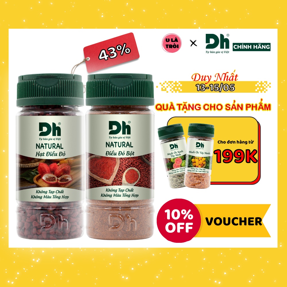Điều Đỏ Hạt Bột Natural DH Foods Gừng Nghệ Sả Hành Tỏi Hoa Hồi Quế Thảo Quả Hạt Ngò Tiểu Hồi Gia vị - Bếp ULATROI 50g
