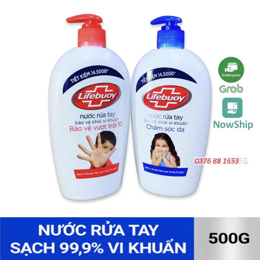 [Hoả Tốc] Nước Rửa Tay LIFEBUOY Bảo Vệ Vượt Trội, Chăm Sóc Da, Làm Bếp Chanh 500g 500 g