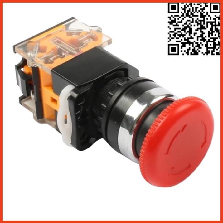 Công tắc nhấn dừng khẩn cấp LA38-11ZS giá rẻ phi 22mm đầu nấm dù màu đỏ