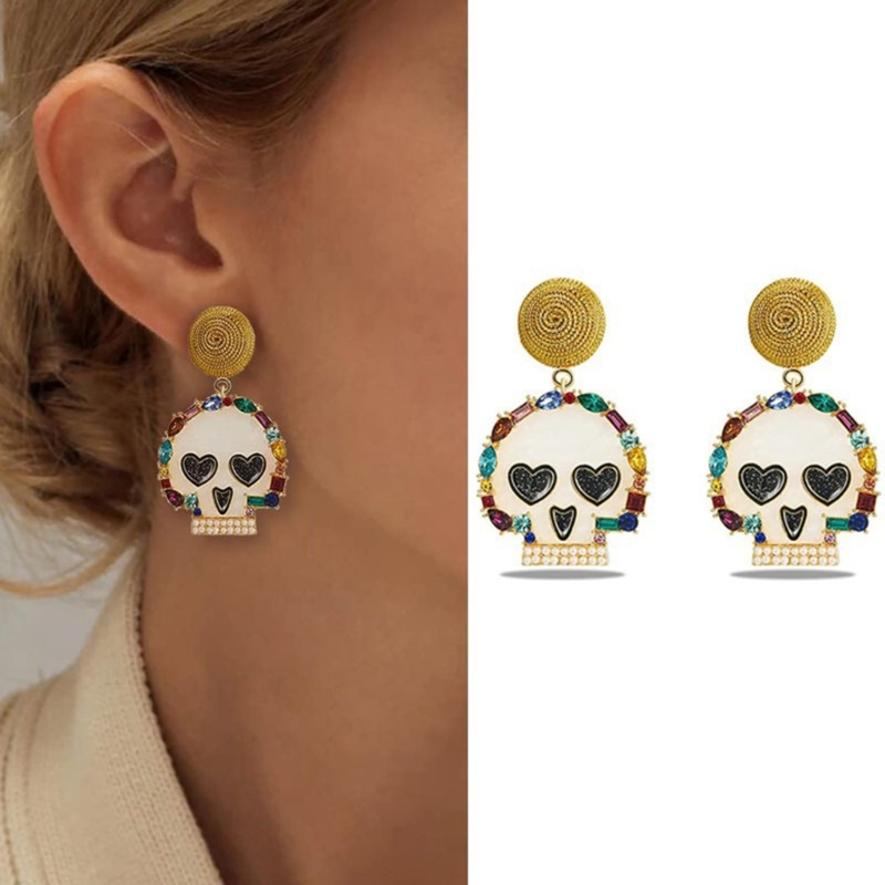 Bông Tai HợP Kim HìNh ĐầU Lâu Halloween