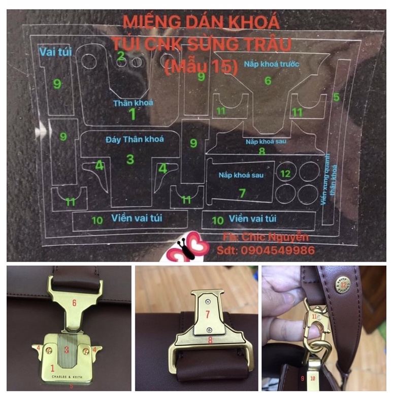 COMBO 200 MIẾNG DÁN KHOÁ TÚI CNK SỪNG TRÂU