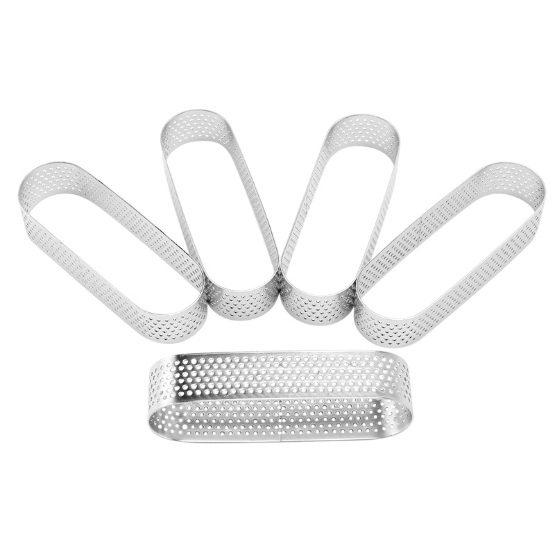 Bộ 8 Khuôn Làm Bánh Tart Hình Oval Bằng Thép Không Gỉ