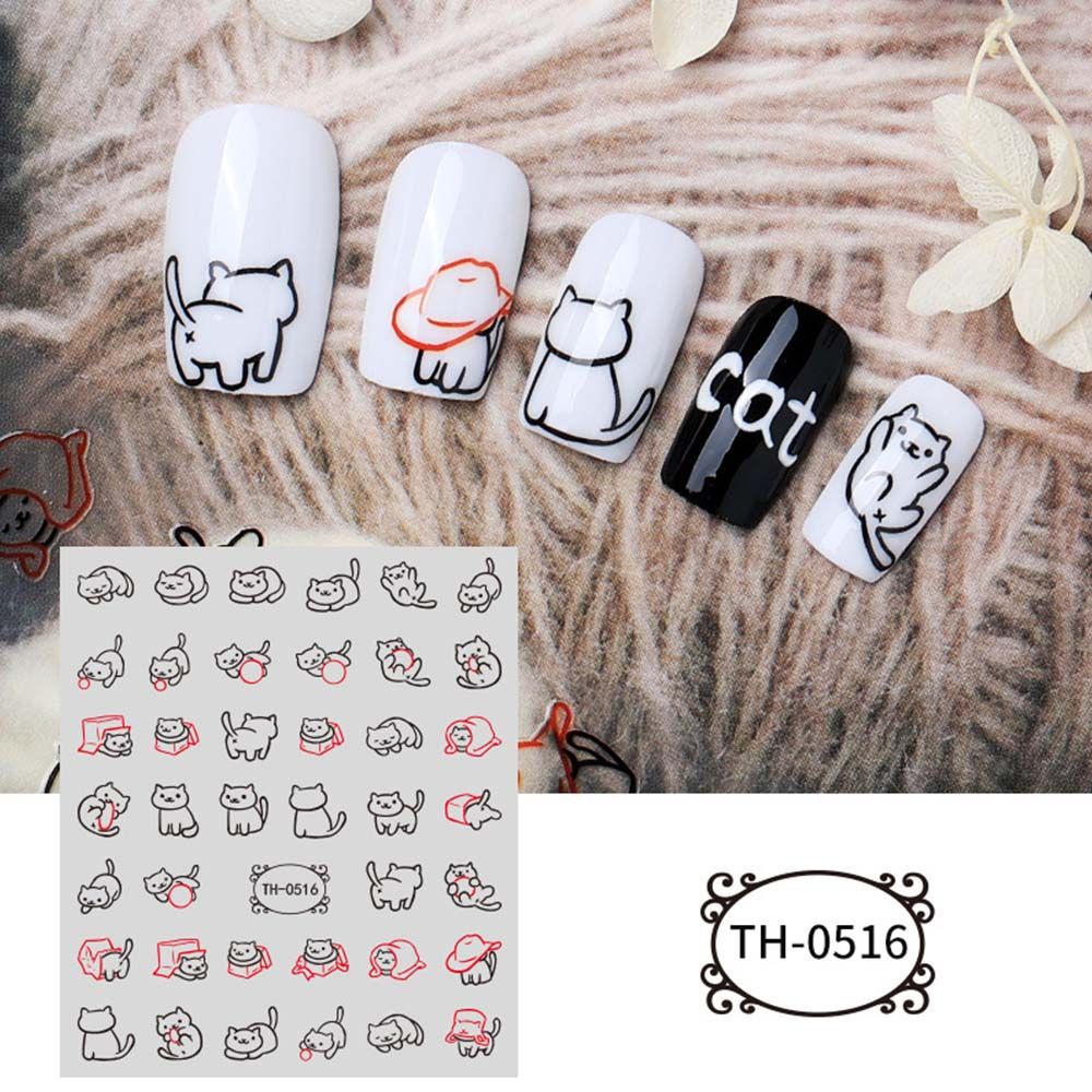 [Hàng mới về] Miếng dán trang trí móng tay họa tiết động vật năm mới dễ thương diy