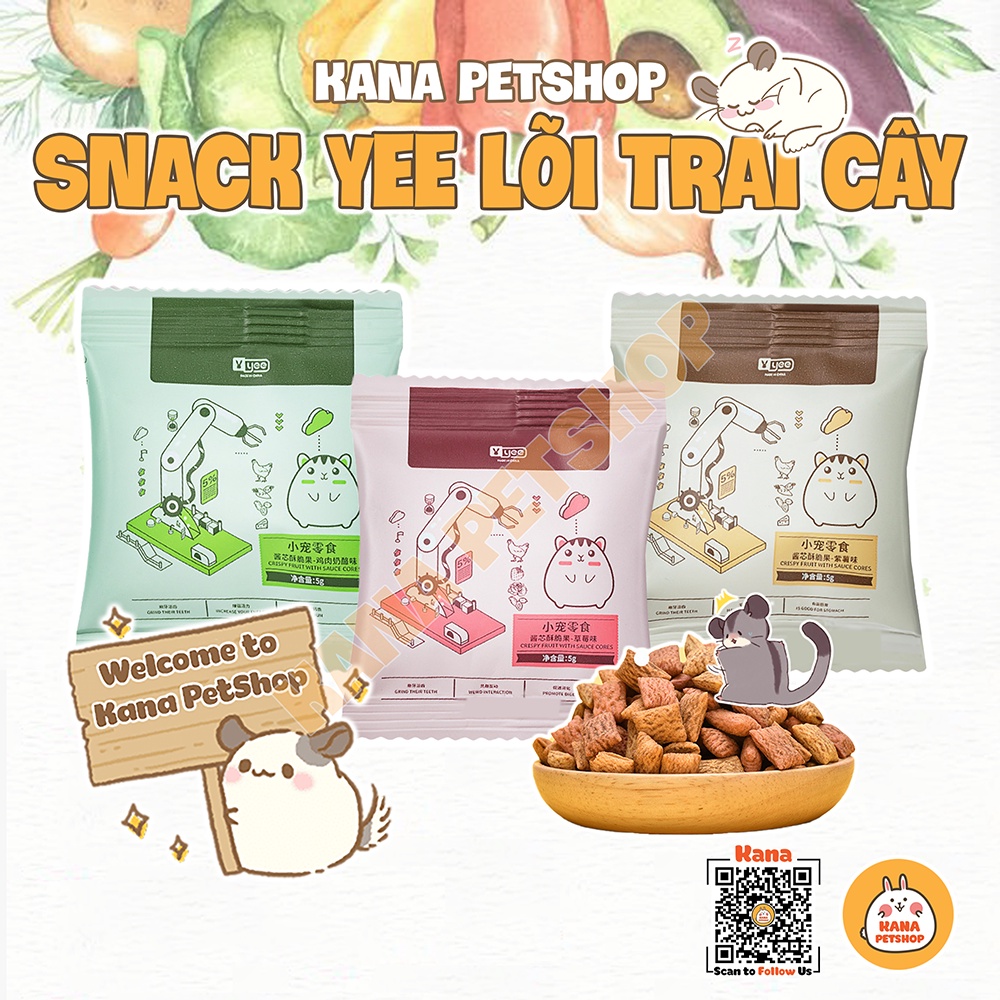 Snack Yee Thức Ăn Hamster FREESHIP Đồ Ăn Dặm Snack Lõi Sốt Trái Cây Gà Yee Đồ Ăn Vặt Hamster, Nhím , Sóc ...